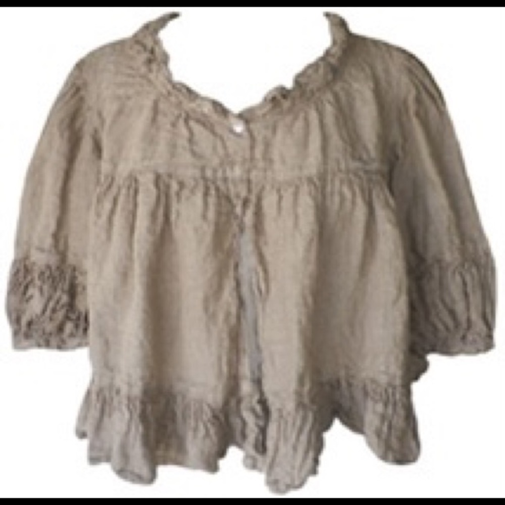 Magnolia Pearl short cropped linen jacket/top